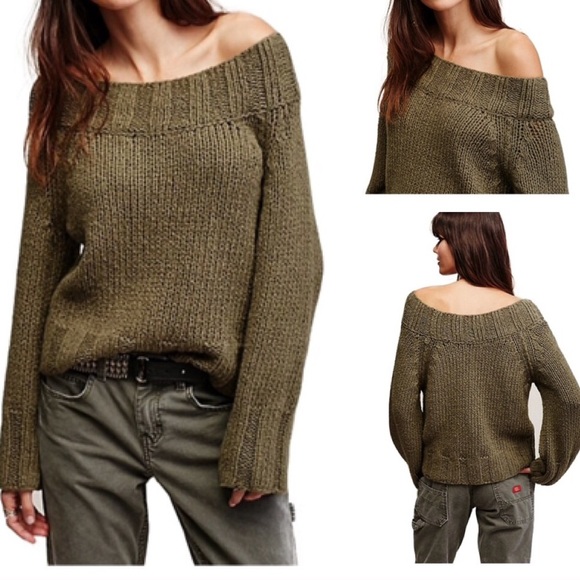 Free People Sweaters - Free People Knit Green Pullover